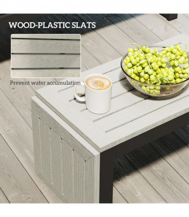 Outsunny 4 Seater L Shaped Aluminium Garden Furniture Set with Coffee Table