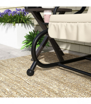 Outsunny 2-in-1 Garden Swing Chair for 3 Person w/ Adjustable Canopy, Cream