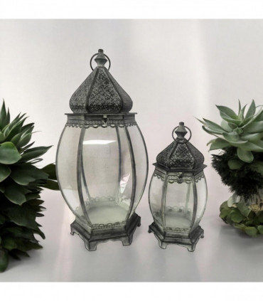 SET 2 METAL GARDEN LANTERNS