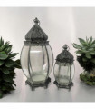 SET 2 METAL GARDEN LANTERNS