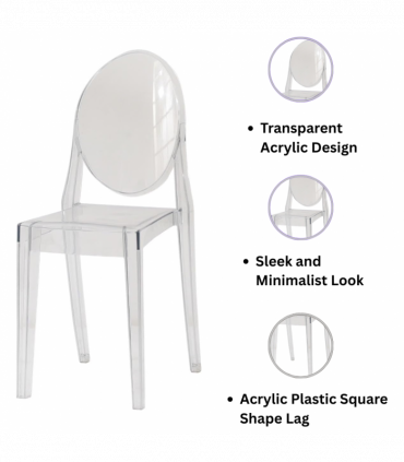 GHOST CLEAR PLASTIC CHAIR DINING CHAIR