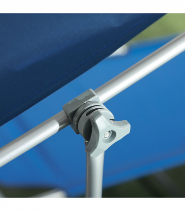 Outsunny Folding Sun Lounger Set of 2 with Sunshade Adjustable Backrest Blue