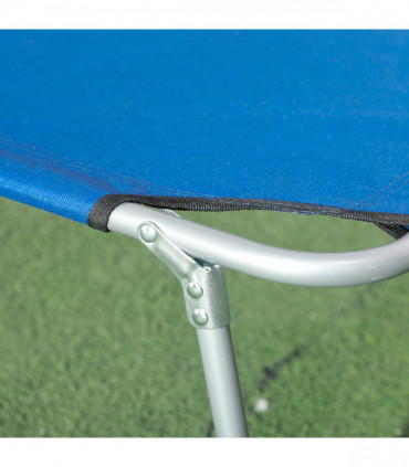 Outsunny Folding Sun Lounger Set of 2 with Sunshade Adjustable Backrest Blue