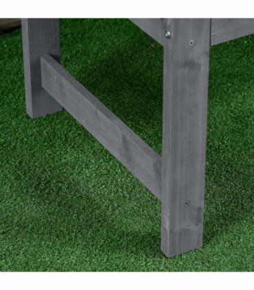 Outsunny 2 Person Garden Bench Wooden Outdoor Furniture with Armrest Grey