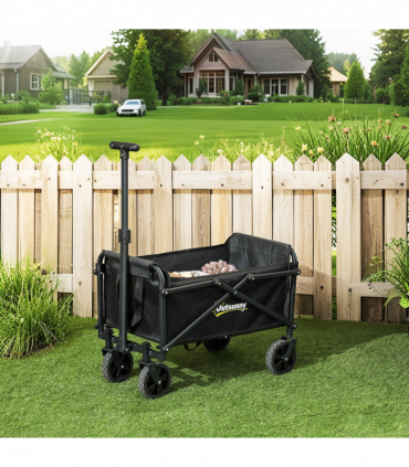 Outsunny 41L Festival Trolley, 60kg Heavy Duty Folding Trolley Cart, Black