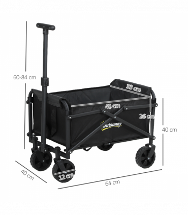 Outsunny 41L Festival Trolley, 60kg Heavy Duty Folding Trolley Cart, Black