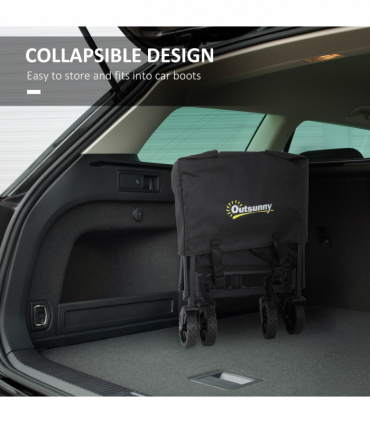 Outsunny 41L Festival Trolley, 60kg Heavy Duty Folding Trolley Cart, Black