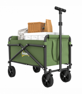 Outsunny 41L Festival Trolley, 60kg Heavy Duty Folding Trolley Cart, Green