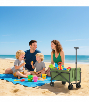 Outsunny 41L Festival Trolley, 60kg Heavy Duty Folding Trolley Cart, Green