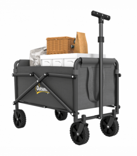 Outsunny 41L Festival Trolley, 60kg Heavy Duty Folding Trolley Cart, Grey