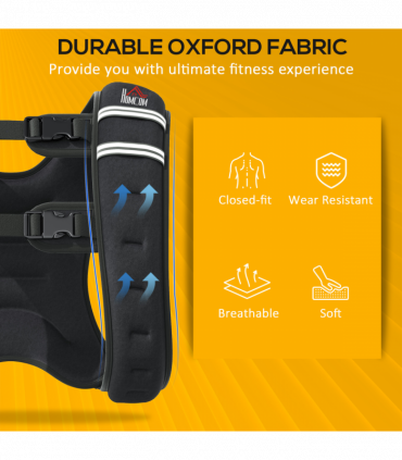HOMCOM 5KG Weighted Vest with Adjustable Straps, Pocket, Reflective Strips