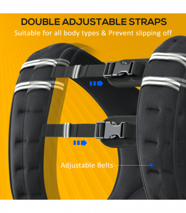 HOMCOM 5KG Weighted Vest with Adjustable Straps, Pocket, Reflective Strips