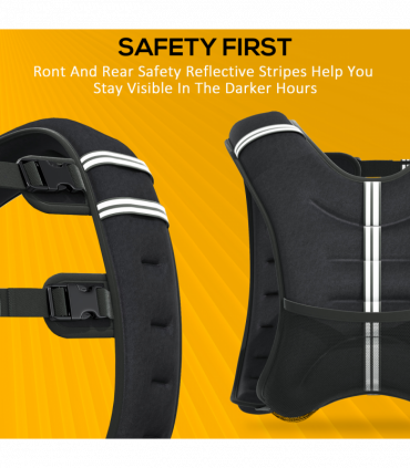 HOMCOM 5KG Weighted Vest with Adjustable Straps, Pocket, Reflective Strips