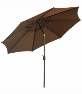 3(m) Patio Umbrella Outdoor Sunshade Canopy w/ Tilt & Crank Coffee