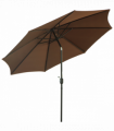 3(m) Patio Umbrella Outdoor Sunshade Canopy w/ Tilt & Crank Coffee