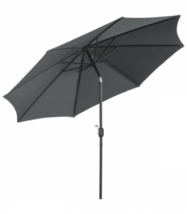3(m) Patio Umbrella Outdoor Sunshade Canopy w/ Tilt & Crank Dark Grey