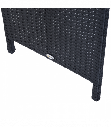 6PC Garden Rattan Corner Dining Sofa 7-seater Wicker Table Foot Stool - Black