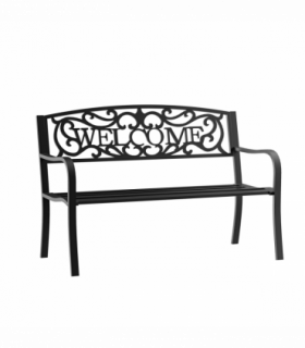 126Lx60Wx85H cm Steel Bench-Black