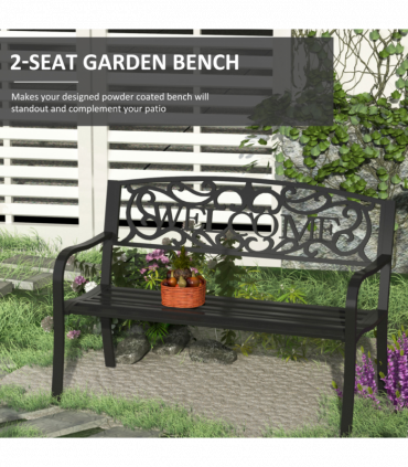 126Lx60Wx85H cm Steel Bench-Black