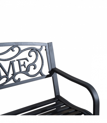 126Lx60Wx85H cm Steel Bench-Black