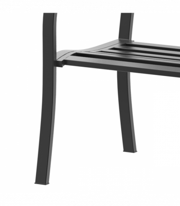 2 Person Garden Bench, Steel-Black