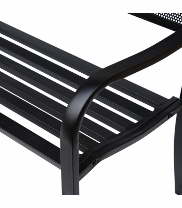 2 Person Garden Bench, Steel-Black