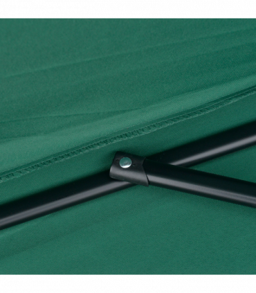 Metal Green Half Round Umbrella Parasol 269cm x 138cm x 236cm 2.7m