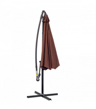 3 m Hanging Umbrella Parasol-Coffee