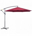 3m Banana Hanging Umbrella Garden Parasol-Red