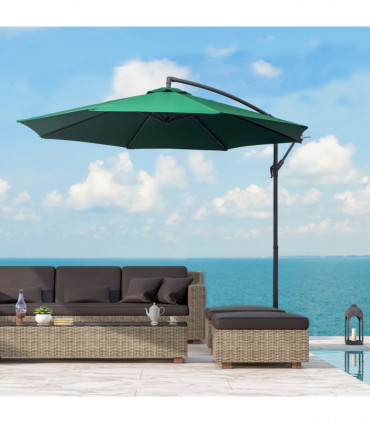 3m Garden Parasol Sun Shade Umbrella-Green