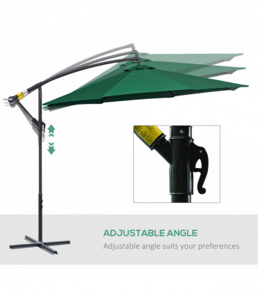 3m Garden Parasol Sun Shade Umbrella-Green