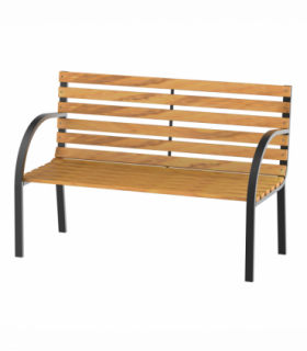 Garden Bench, 122Lx60Wx80H cm-Steel/Wood