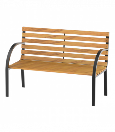 Garden Bench, 122Lx60Wx80H cm-Steel/Wood