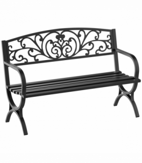 Garden Bench, Steel-Black