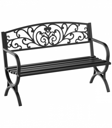 Garden Bench, Steel-Black