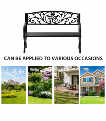 Garden Bench, Steel-Black