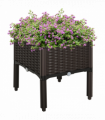 PP Raised Outdoor Garden Planter Box Brown 40cm x 40cm x 44cm Thick and rigid