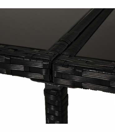 Rattan Dining Set, 11 PC-Black