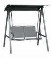 2 Seater Garden Swing Chair Swing Bench w/ Adjustable Canopy, Grey