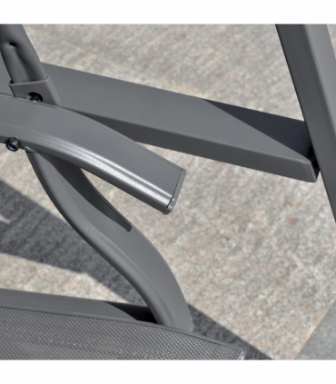 2 Seater Garden Swing Chair Swing Bench w/ Adjustable Canopy, Grey