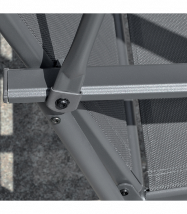 2 Seater Garden Swing Chair Swing Bench w/ Adjustable Canopy, Grey