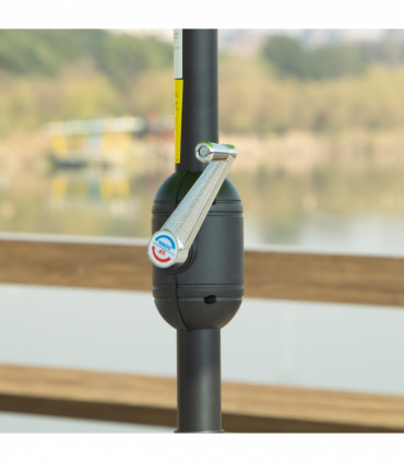 2.7M Patio Sun Umbrella Parasol Tilt Canopy Aluminium Light Green