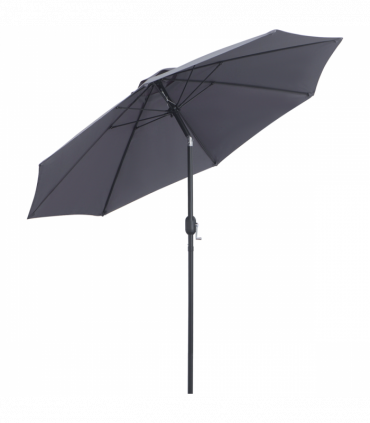 2.7M Patio Sun Umbrella Parasol Tilt Shade Aluminium Charcoal Grey