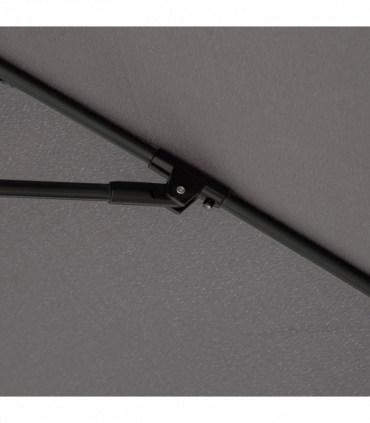 2.7M Patio Sun Umbrella Parasol Tilt Shade Aluminium Charcoal Grey