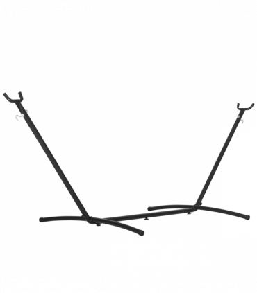 Metal Hammock Stand Frame Black 280cm x 120cm x 110cm Stable Six Holes Adjust
