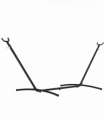 Metal Hammock Stand Frame Black 280cm x 120cm x 110cm Stable Six Holes Adjust