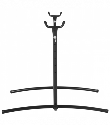 Metal Hammock Stand Frame Black 280cm x 120cm x 110cm Stable Six Holes Adjust