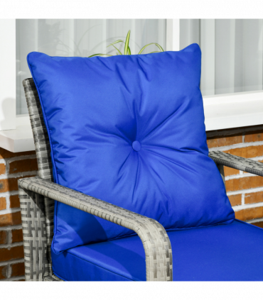 3 PCs PE Rattan Garden Sofa Set w/ 2 Chairs & Storage Table Mixed Grey