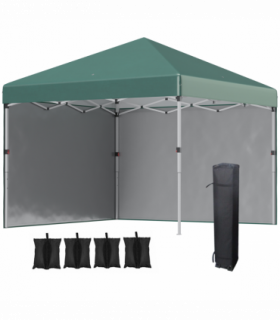 3 x 3 (M) Pop Up Gazebo Event Shelter with 2 Sidewalls, Weight Bags, Green