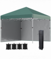 3 x 3 (M) Pop Up Gazebo Event Shelter with 2 Sidewalls, Weight Bags, Green